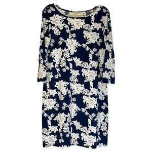 Haani Women’s‎ 3/4 Sleeve Floral Printed Midi Shift Dress  Sz L